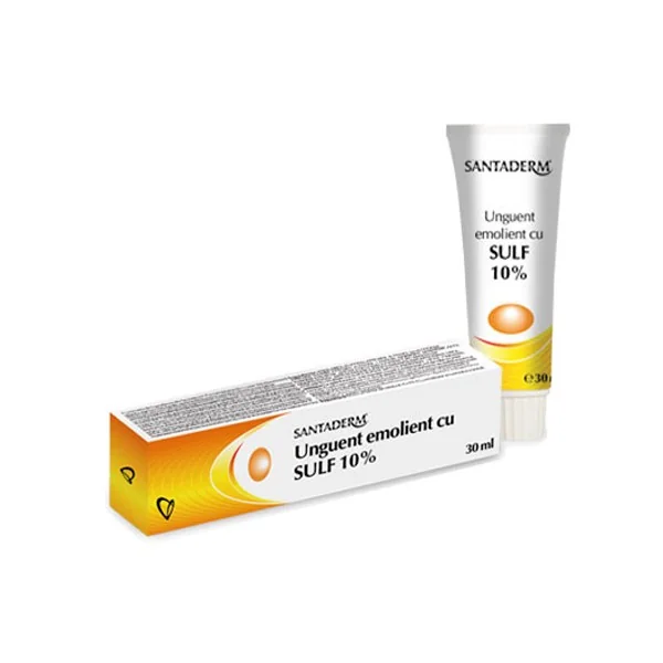 Santaderm Unguent emolient cu sulf 10% 30 ml