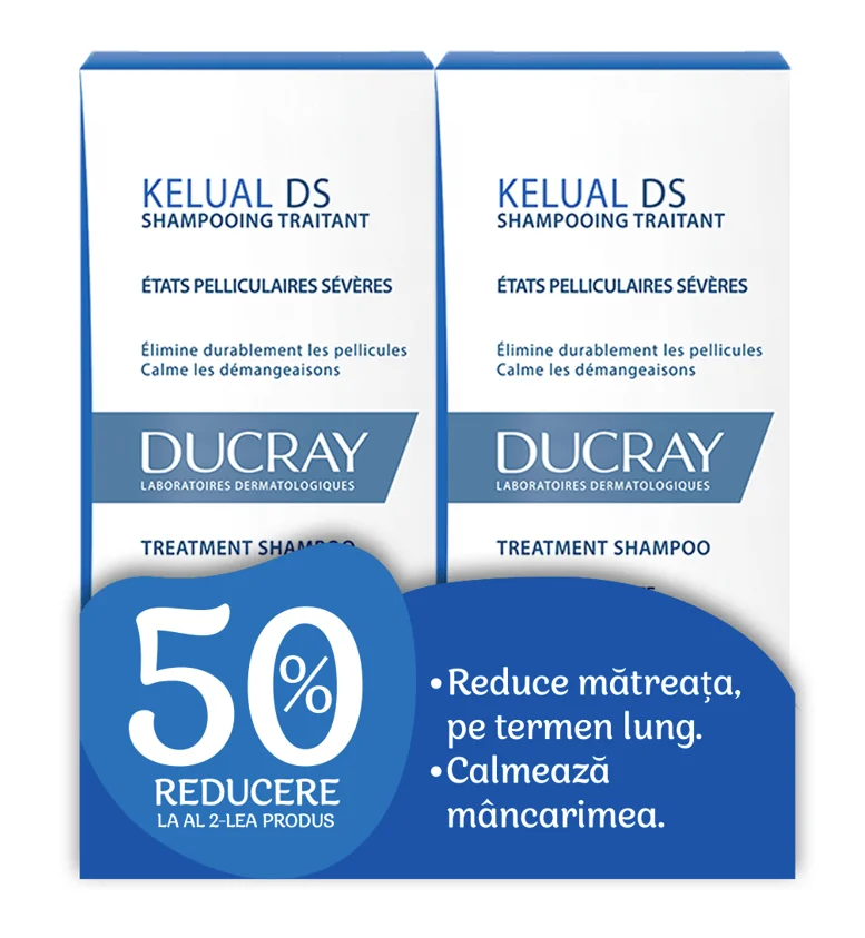 Ducray Pachet Kelual DS Sampon 100 ml 1 + 1 50% din al II lea
