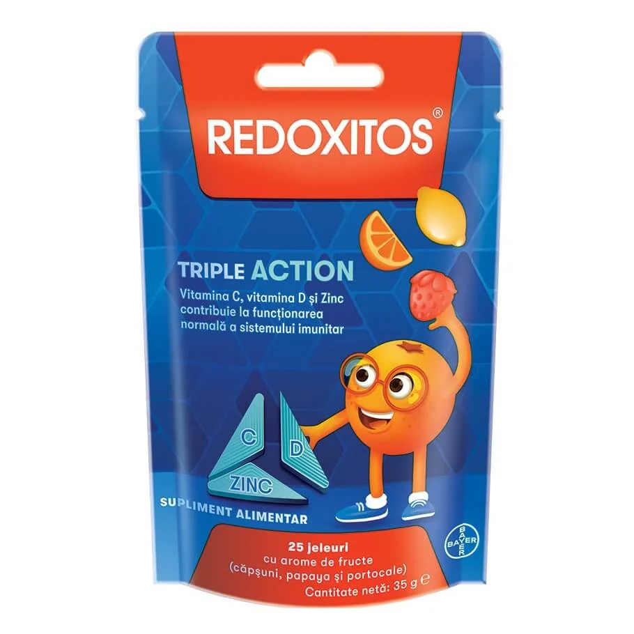Redoxitos Triple Action, Vitamina C suport imunitar 25 de jeluri gumate
