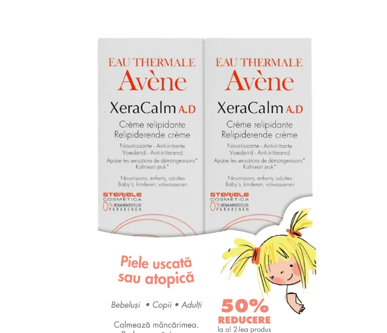 Avene Xeracalm A.D Crema 200 ml 1+1 50% din al II-lea