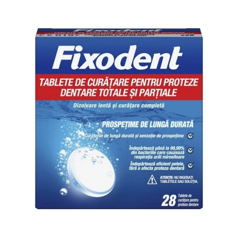 Fixodent Tab Long last fresh Tablete curatare proteza 28 bucati