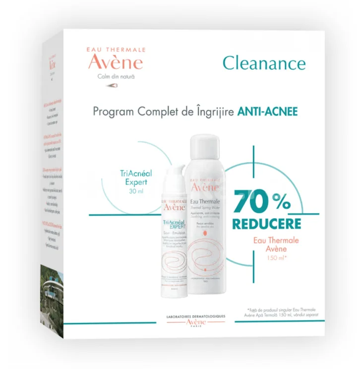 Avene Pachet Triacneal Expert 30 ml + Apa termala 150 ml 1 + 1 - 70% Din al II lea