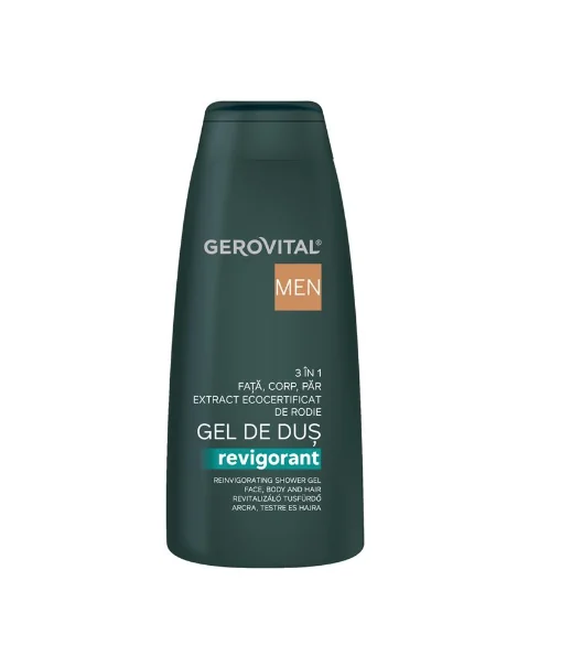 Gerovital Men Gel de dus revigorant 3 in 1 400 ml