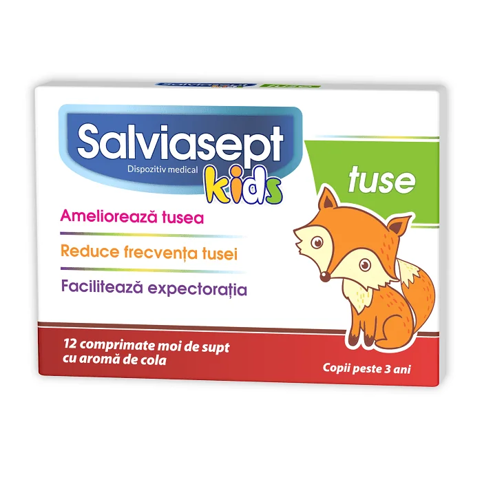Zdrovit Salviasept Kids Tuse 12 comprimate de supt