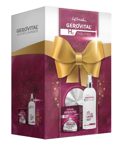 Gerovital H3 Evolution Apa micelara cu acid hialuronic 150 ml + Crema antirid SPF10 45+ 50 ml