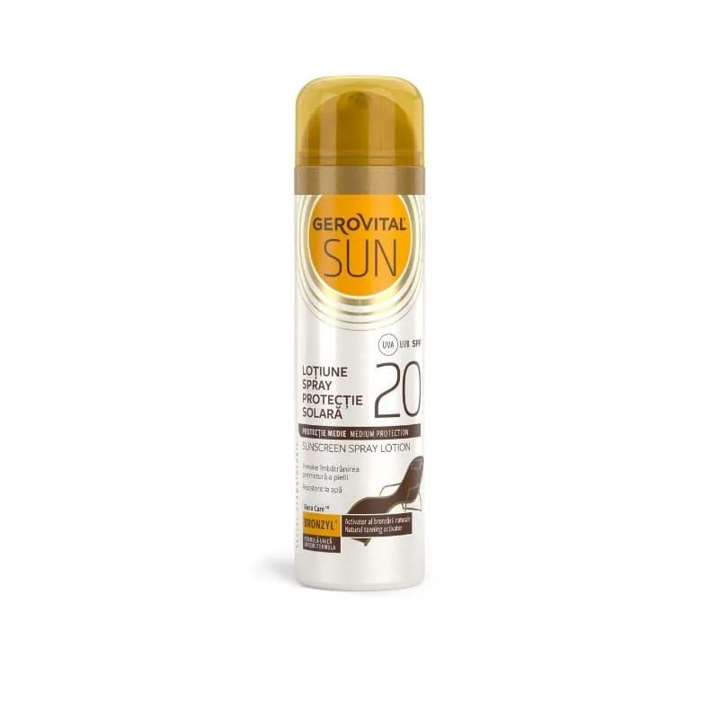 Gerovital Sun Lotiune Spray protectie solara SPF20 150 ml
