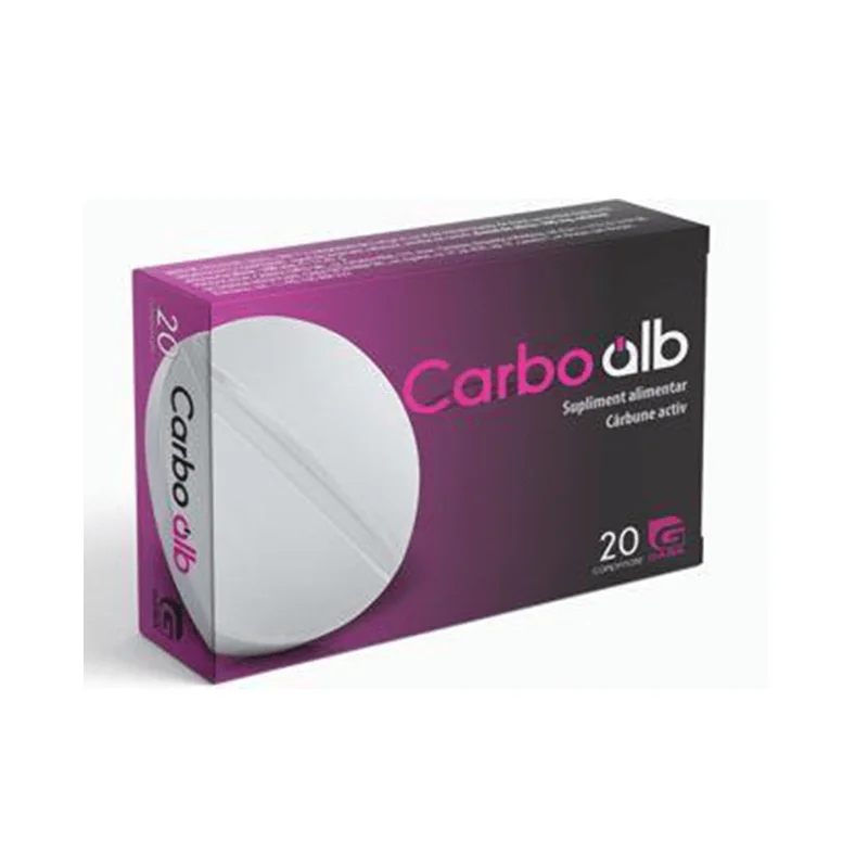 Carboalb Carbune alb 200 mg 20 comprimate