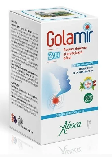 Aboca Golamir 2ACT Spray cu alcool pentru copii si adulti 30 ml