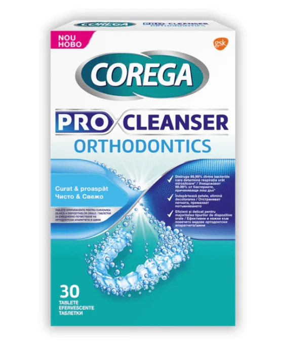 Corega Pro Cleanser Orthodontics Tablete curatre 30 bucati