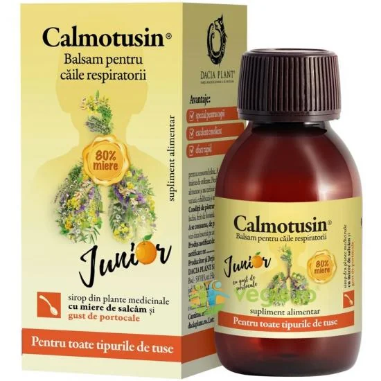 Calmotusin Junior cu gust de portocale sirop 100 ml