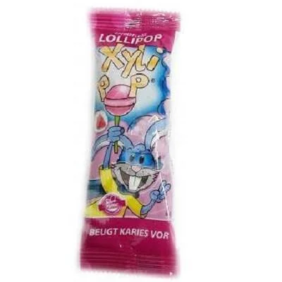 Miradent Xylipop Lollipop Acadea fara zahar cu aroma de capsuni