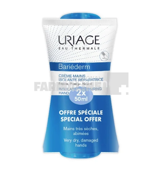 Uriage Pachet Bariederm Crema de maini 2 x 50 ml