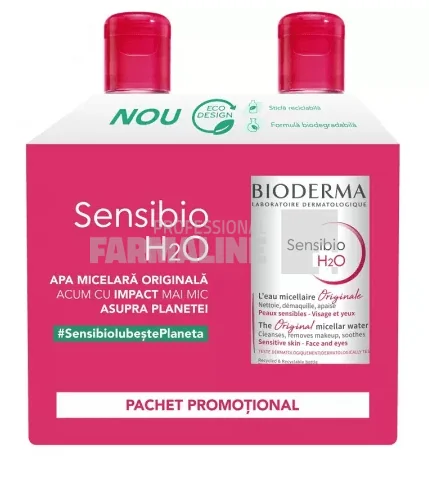 Bioderma Pachet Sensibio H2O solutie micelara 500 ml + 500 ml