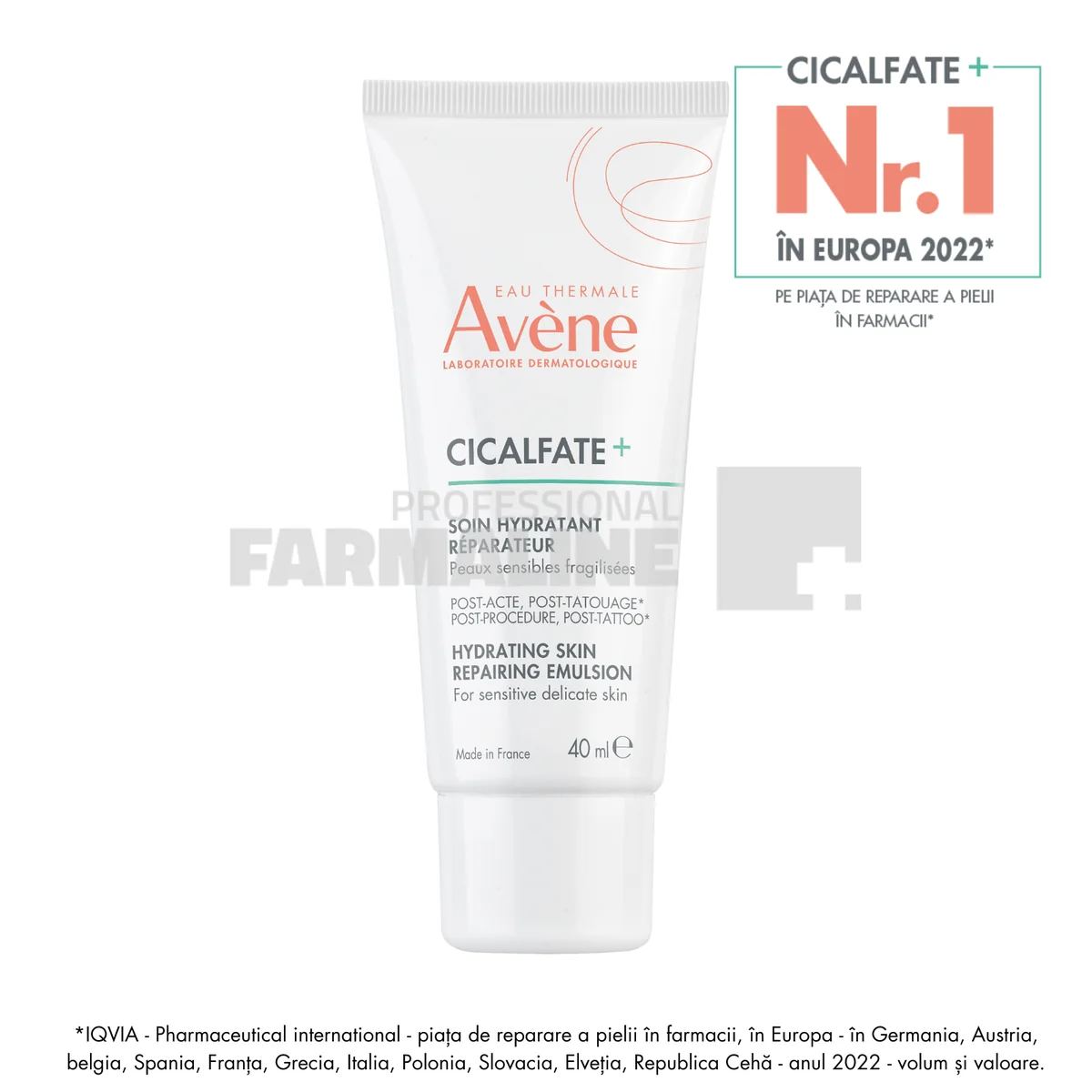 Avene Cicalfate+ Emulsie hidratant - reparatoare post - tatuaj 40 ml