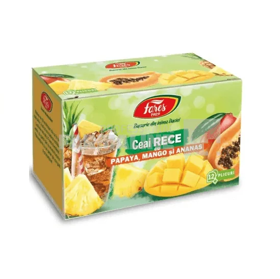 Fares Ceai rece cu papaya, mango si ananas 12 plicuri