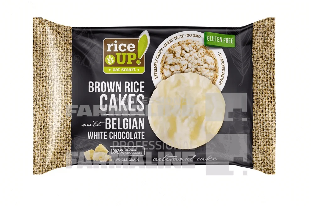 Rice UP Rondele de orez cu ciocolata alba belgiana, 30 gr