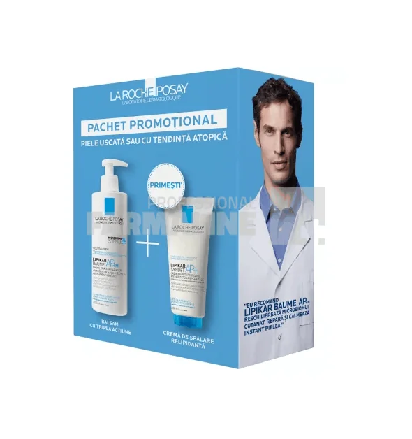 La Roche Posay Pk Lipikar Baume Light AP+M balsam cu tripla actiune 400 ml + Lipikar Syndet AP+ 200 ml