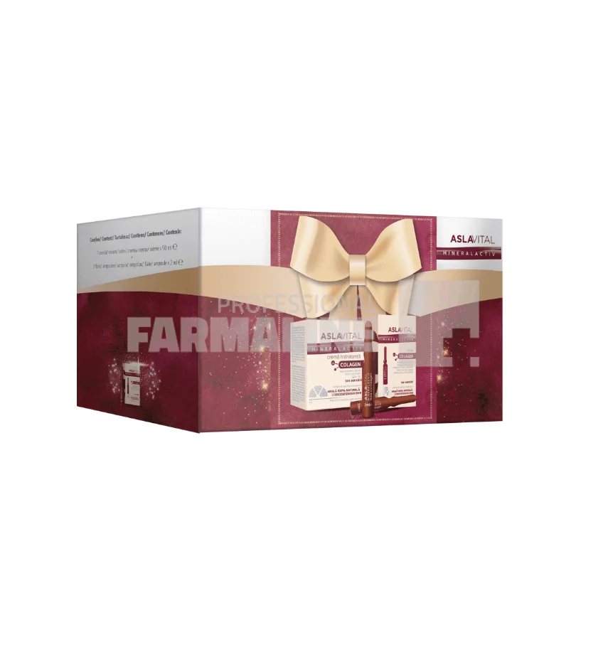 Aslavital Caseta  Crema hidratanta 50 ml+ Fiole colagen 2 ml