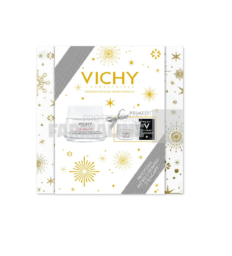 Vichy Trusa Xmas 2023 Liftactiv Supreme  Crema de fata antirid pentru ten uscat 50 ml +  Liftactiv Crema de noapte antirid pentru toate tipurile de ten 15 ml
