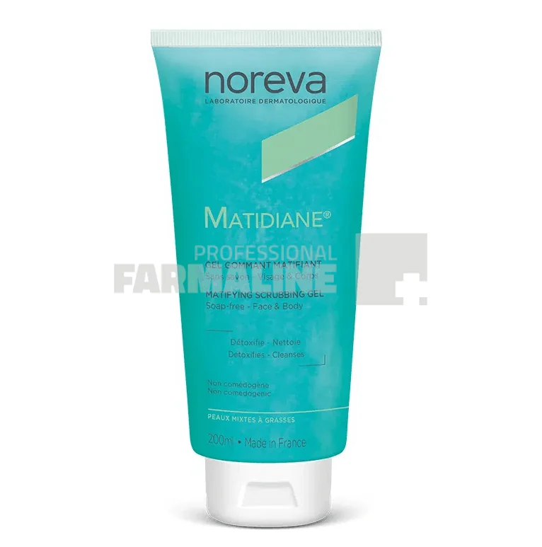 Noreva Matidiane Gel gomant matifiant pentru fata si corp 200 ml
