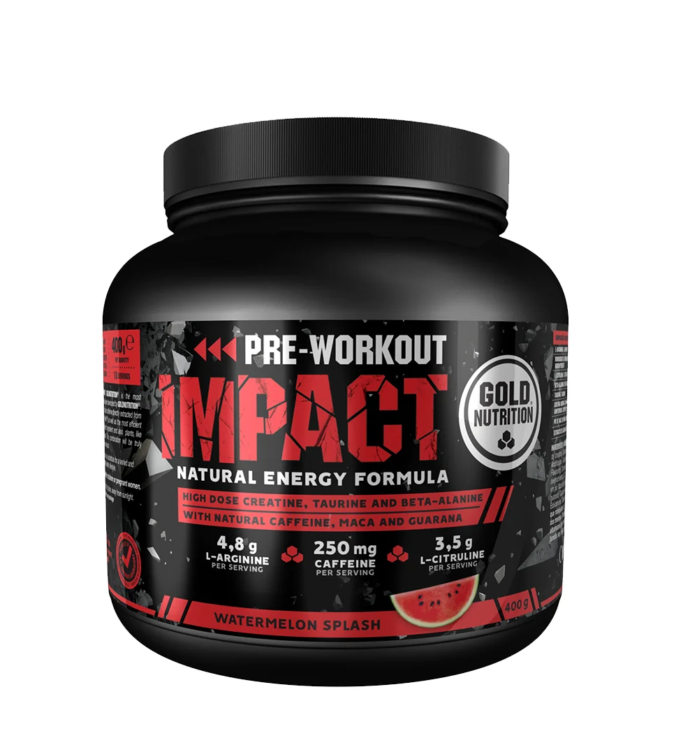 Gold Nutrition Pre Workout impact cu pepene rosu 400 gr