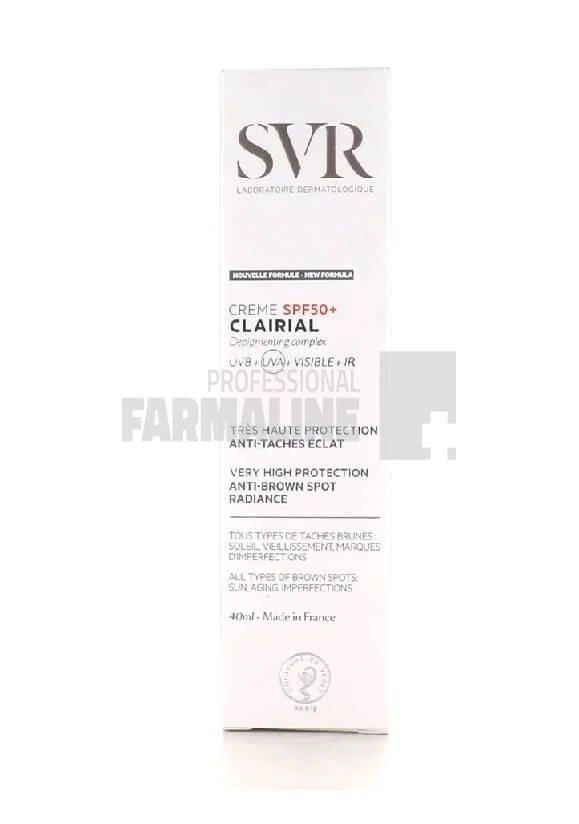 SVR Clairial  Crema impotriva petelor brune SPF50+  40ML