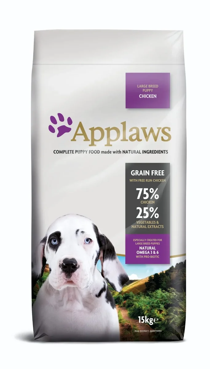 Applaws Dog Junior Talie Mare Cu Pui, 15 kg