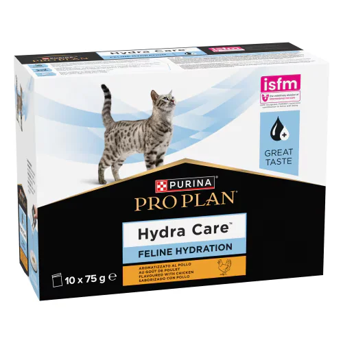PURINA PRO PLAN Hydra Care, supliment de hidratare pentru pisici, pui, 10x75 g