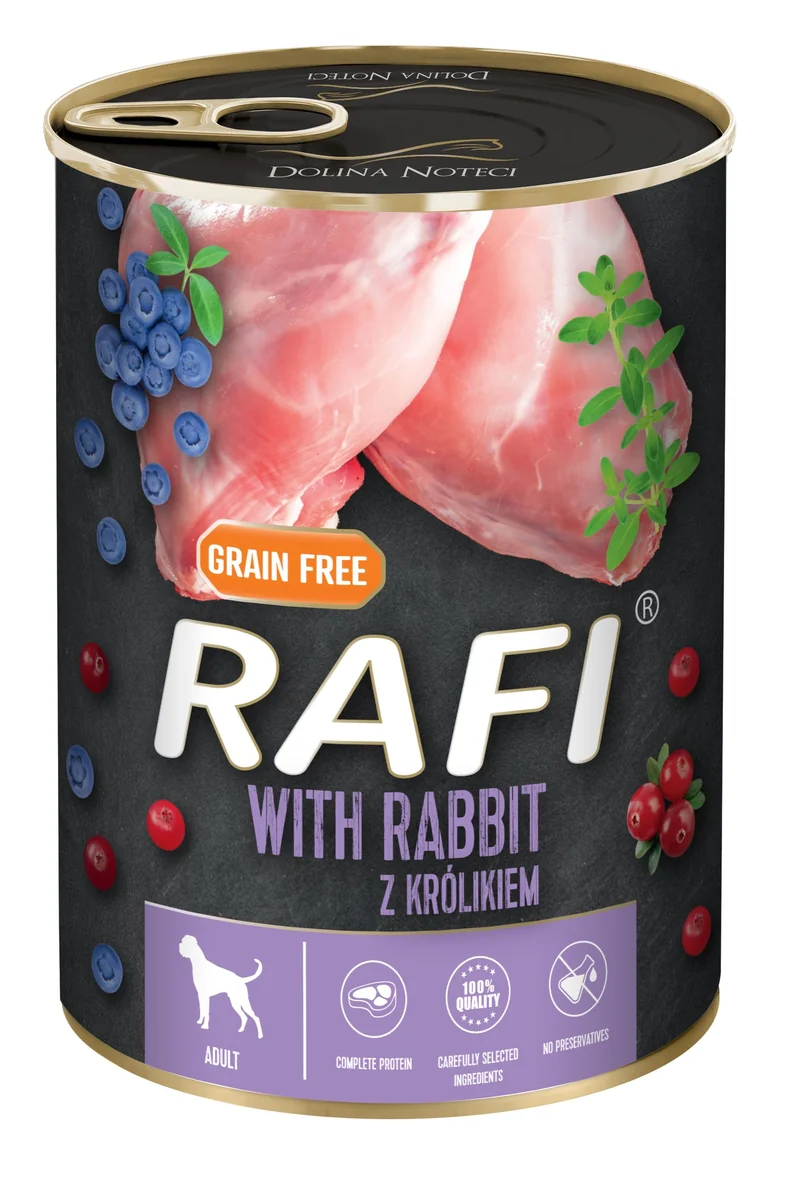 Hrana Umeda Caini, Rafi Dog, Iepure si Afine, 400 g