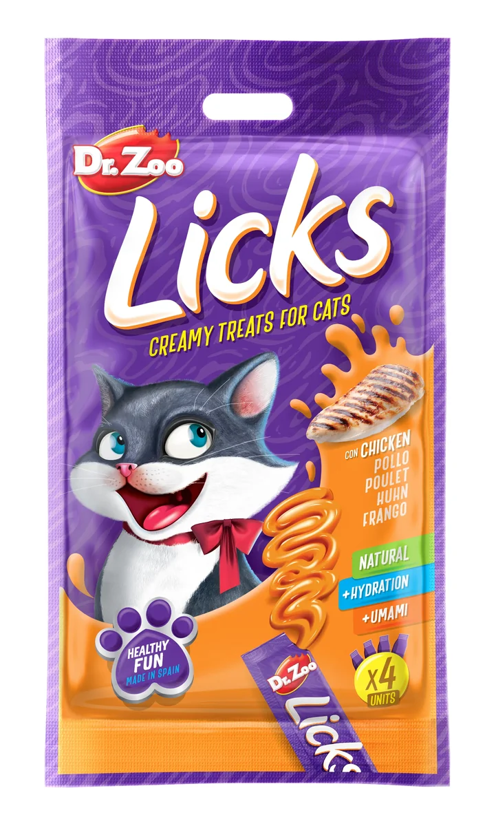 Dr Zoo Licks, recompense pisici, Pui, 4x15 g