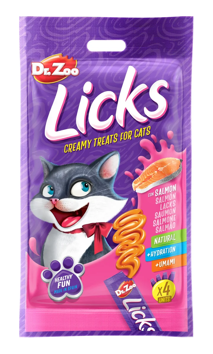 Dr Zoo Licks, recompense pisici, Somon, 4x15 g
