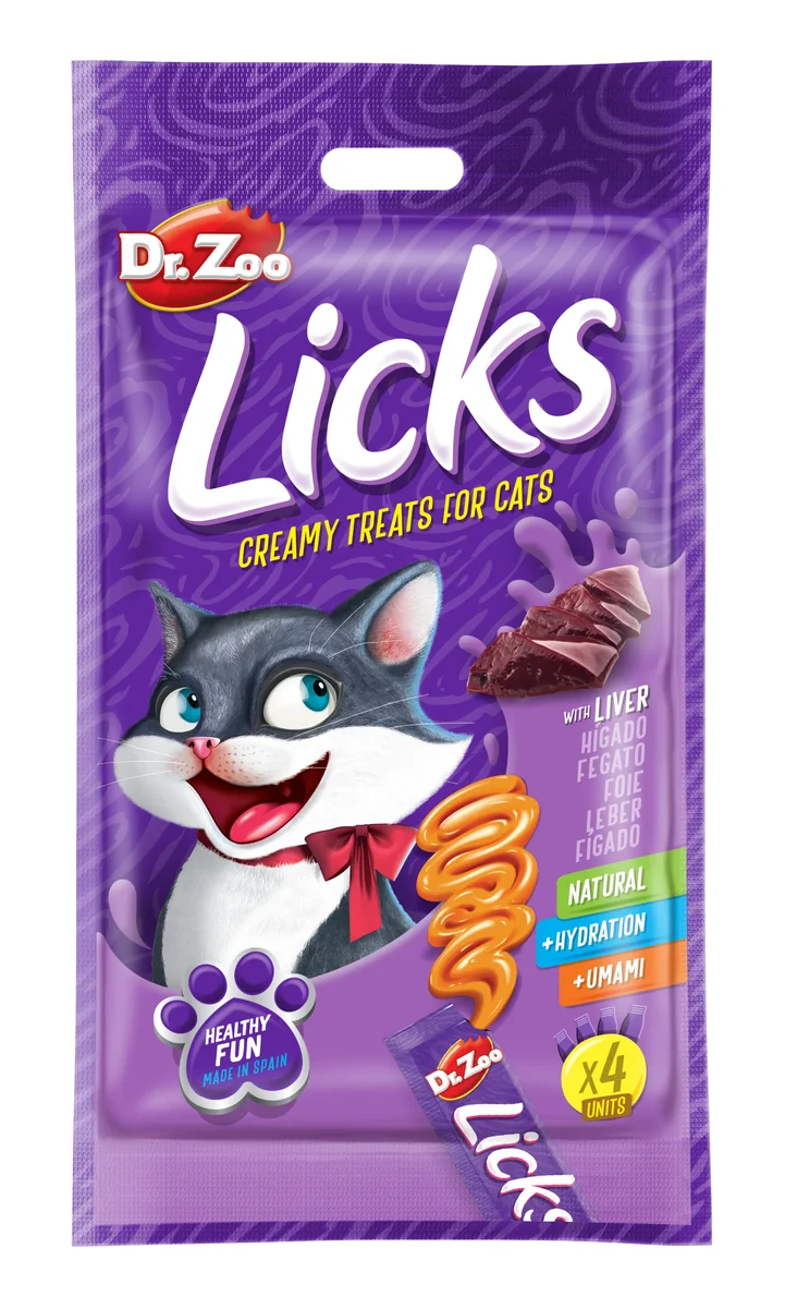 Dr Zoo Licks, recompense pisici, Ficat, 4x15 g