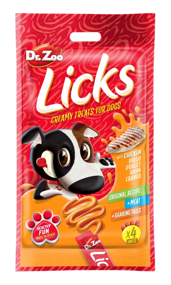 Dr Zoo Licks, recompense caini, Pui, 4x15 g