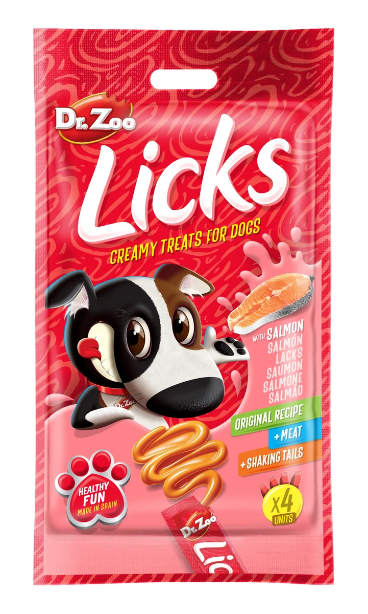 Dr Zoo Licks, recompense caini, Somon, 4x15 g