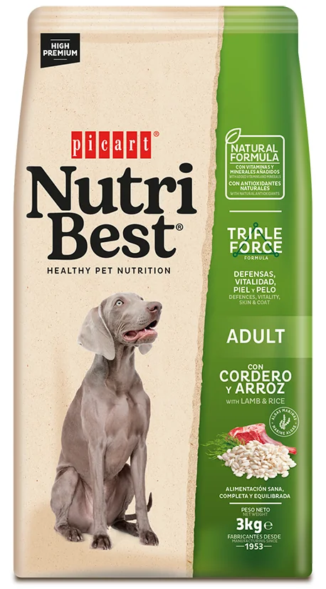 Hrana Uscata Caini Premium, NutriBest Adult Dog, Miel si Orez, 3 kg