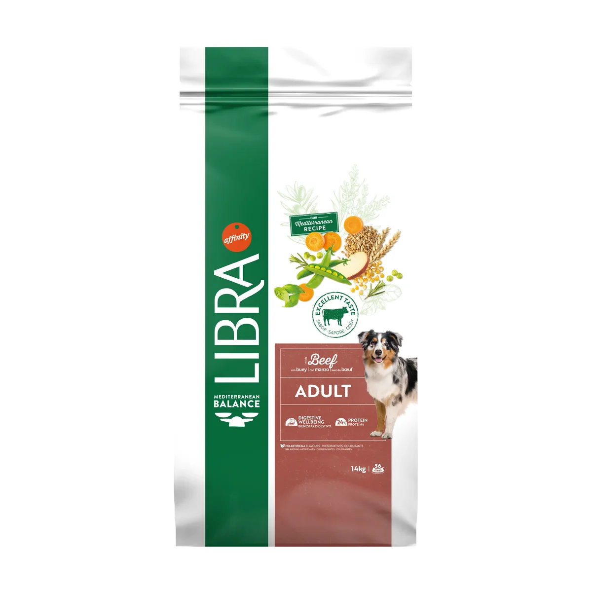 Hrana Uscata Caini Adulti, Libra Dog Adult Medium-Maxi, Vita, 14 kg