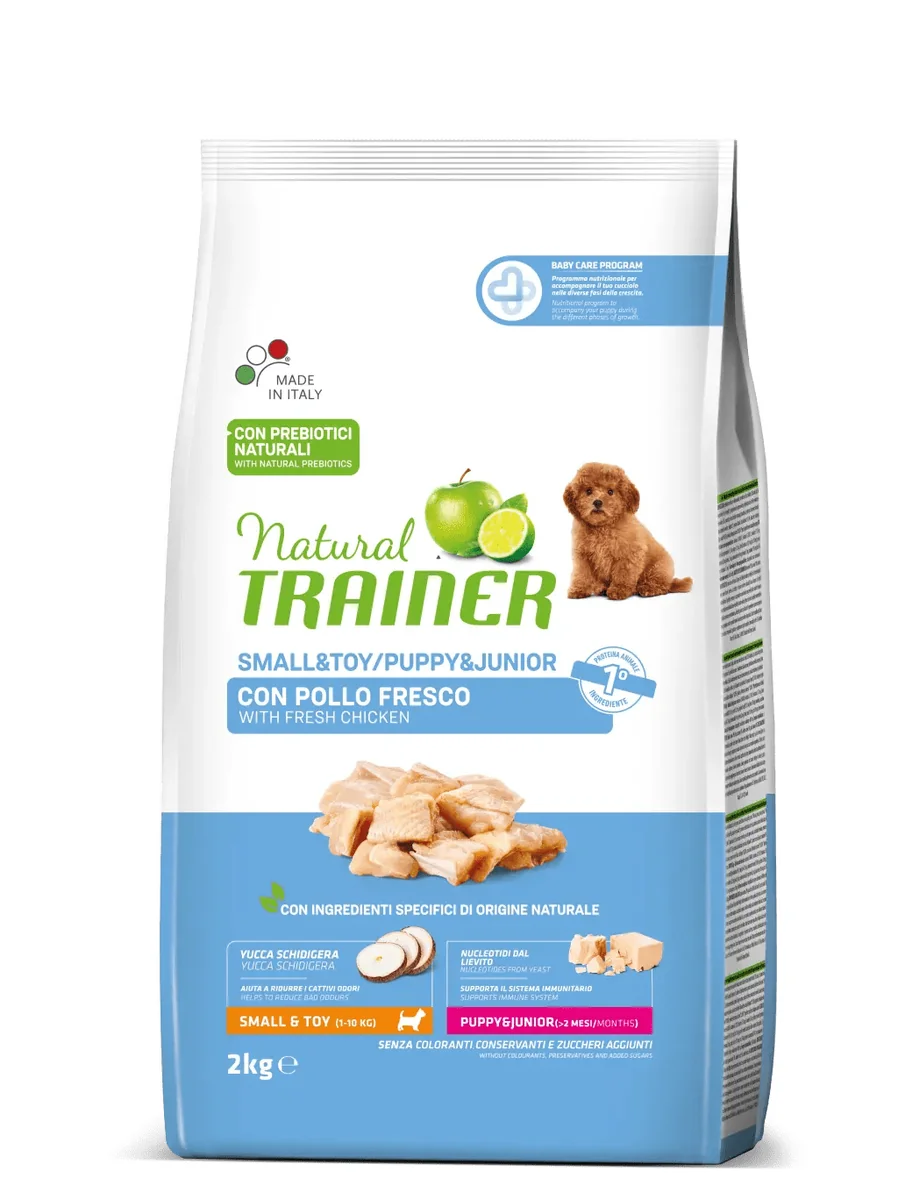 Natural Trainer, Puppy & Junior Mini & Toy cu Pui, 2 kg