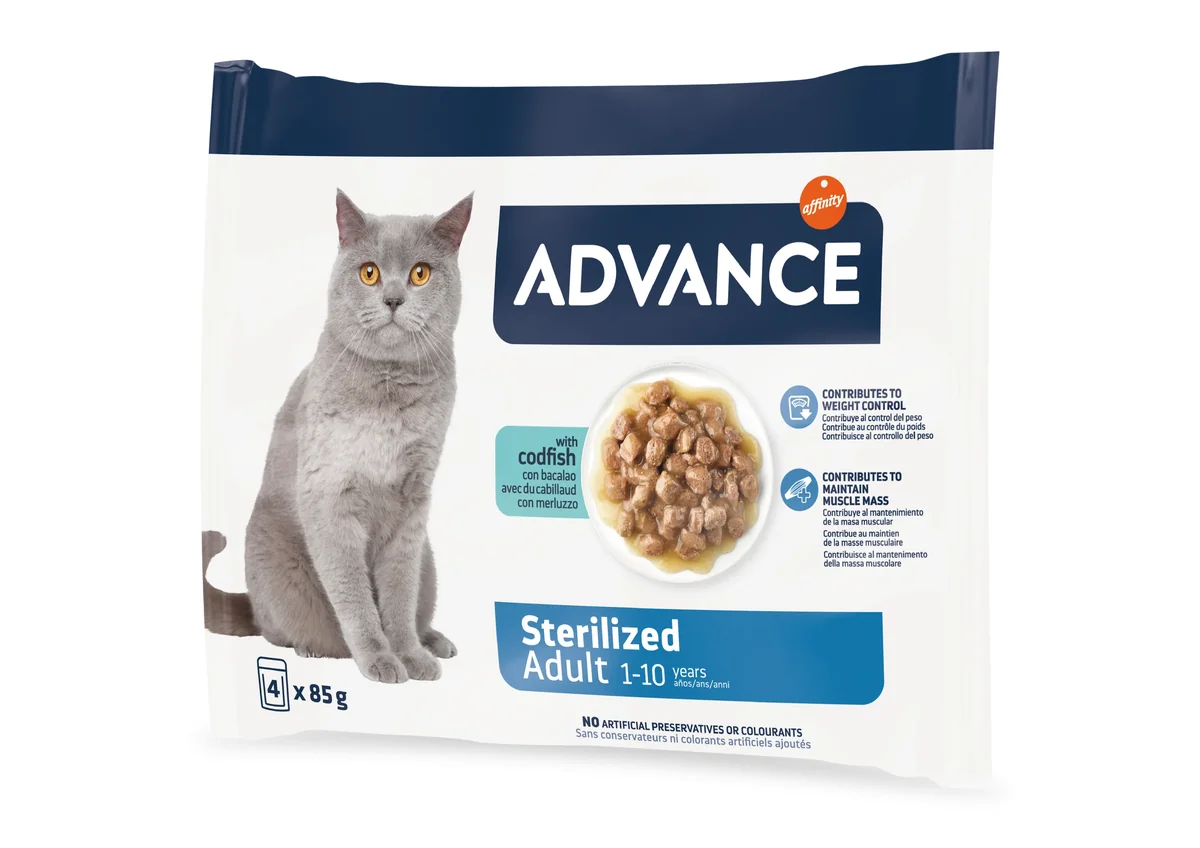 Advance Cat Wet Sterilized Cod Multipack, 4x85 g