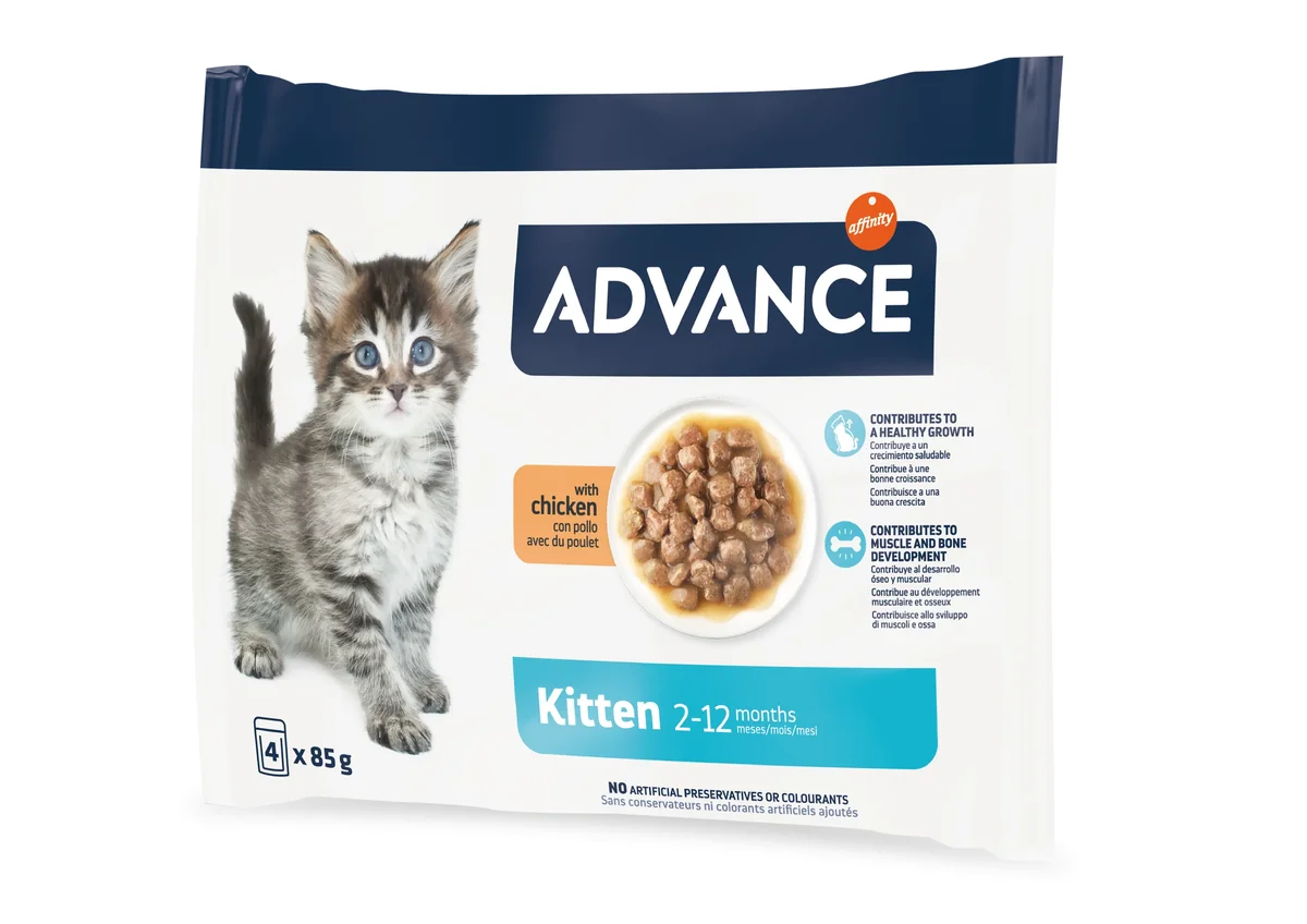 Advance Cat Wet Kitten Pui Multipack, 4x85 g