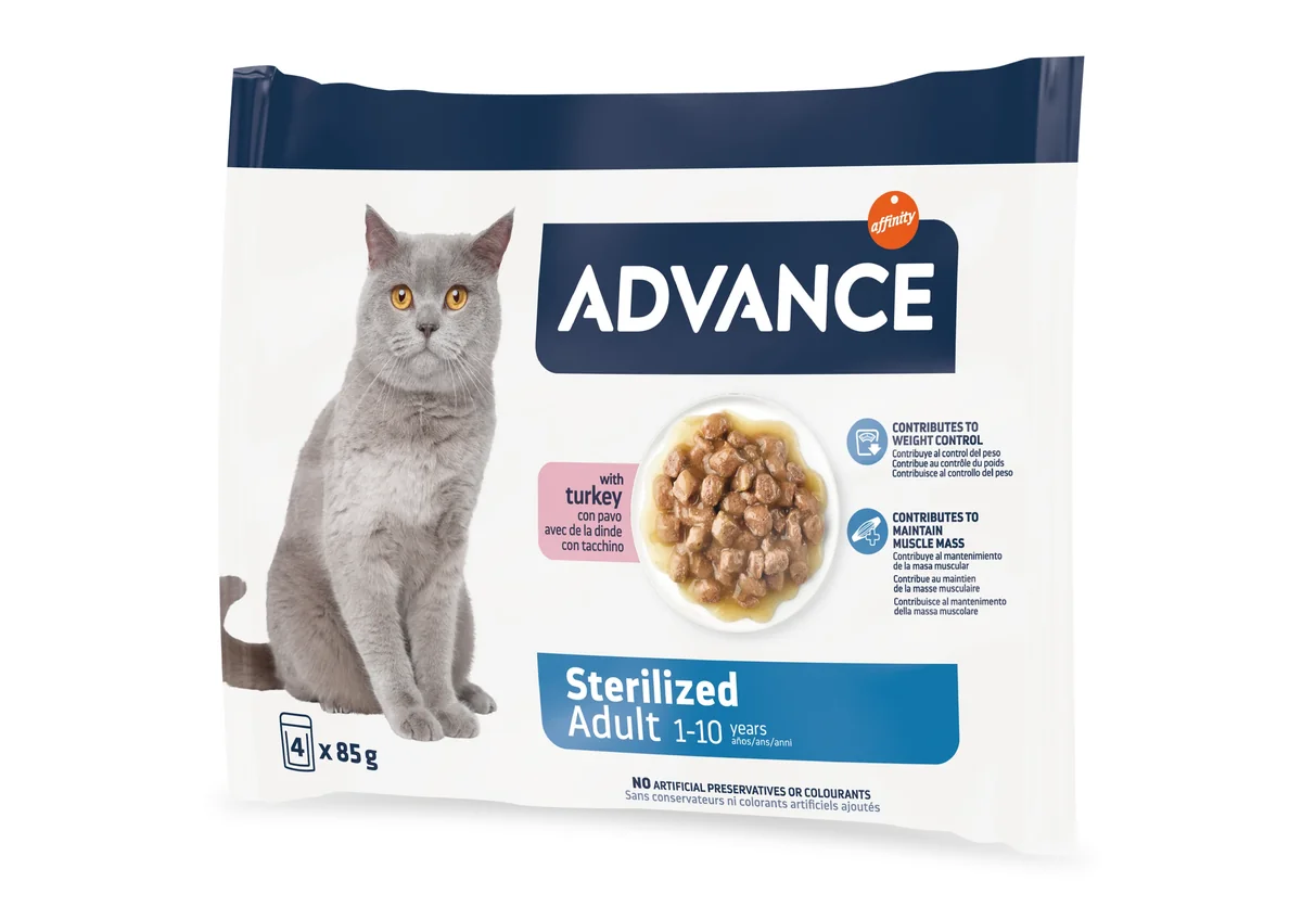 Advance Cat Wet Sterilized Curcan Multipack, 4x85 g