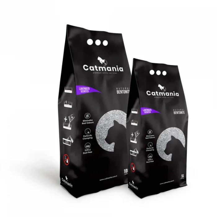 Nisip pentru litiera BENTONITA CATMANIA, Lavanda, 10L - 8.5 KG