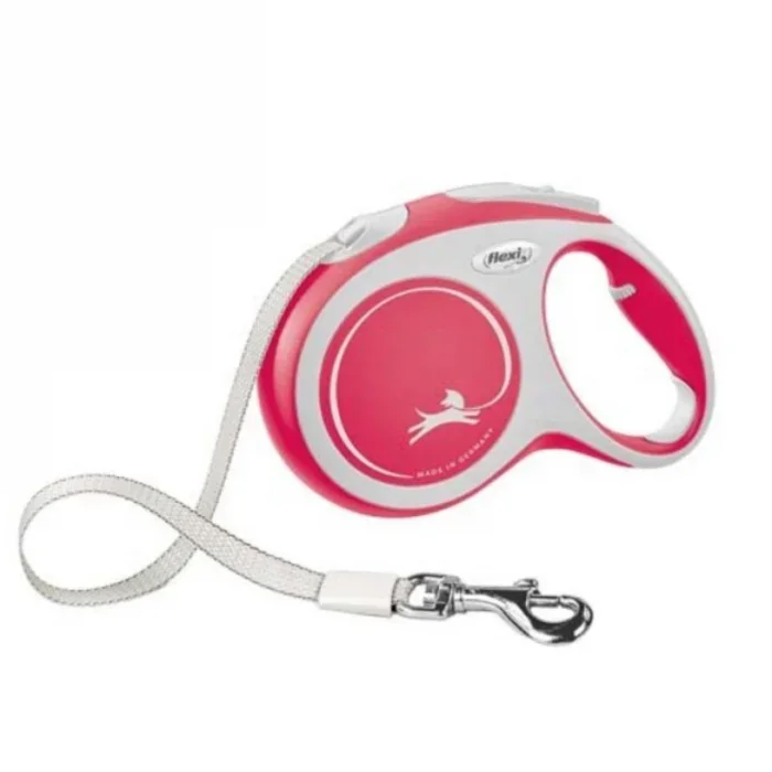 Lesa pentru caini Comfort banda, Flexi, Retractabil, Pana la 50 kg, L, 8 metri, Rosu