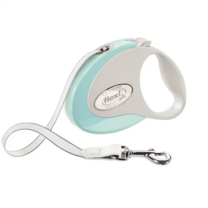 Lesa pentru caini Style banda, Flexi, Retractabil, Pana la 12 kg, S, 3 metri, Verde Menta