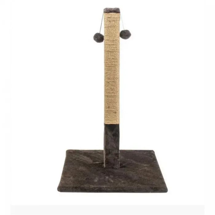 Ansamblu de joaca pentru pisici tip coloana independenta cu ciucuri culoare ciocolata 80 x 45 cm
