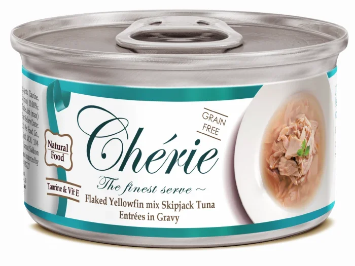 Cherie Adult Cat Grain Free Fulgi de Ton in Sos de Legume 80 g
