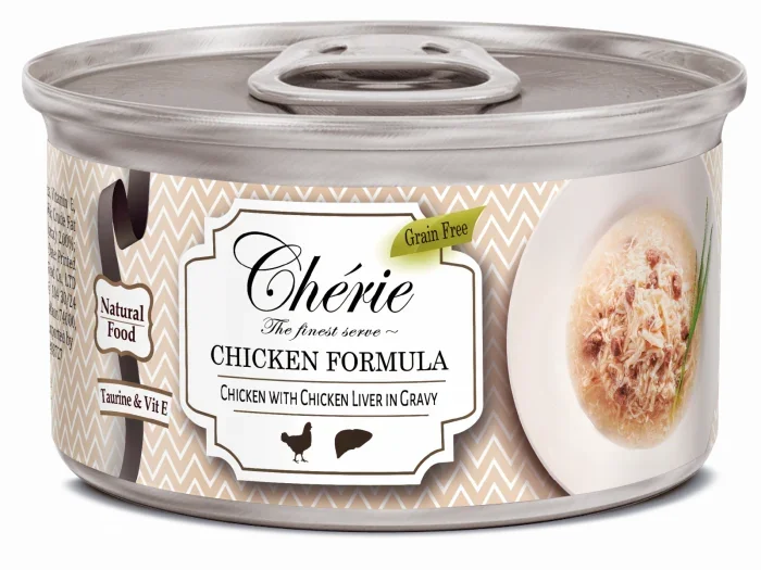 Cherie Adult Cat Grain Free Mix de Pui si Ficat in Sos 80 g