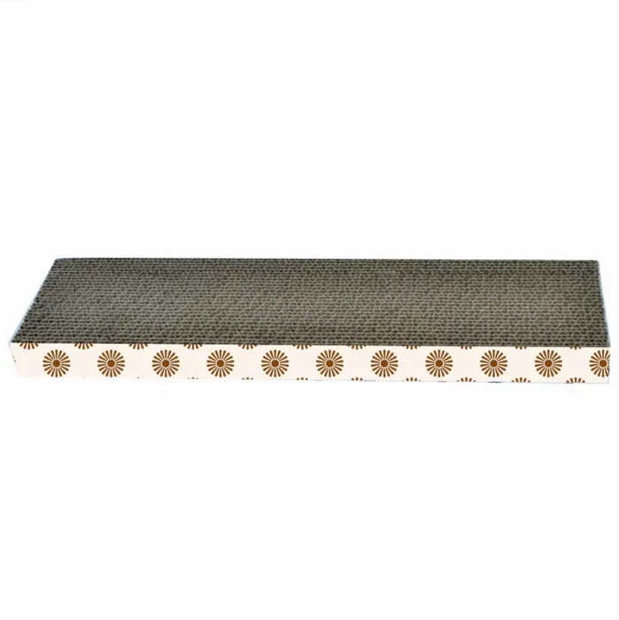 Carton de zgariat pentru pisici, model floricele, 40 A  10.16 A  3.17 cm PCUD106, Multicolor