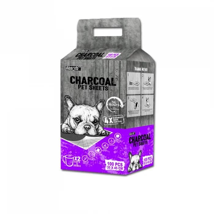 Covorase Absorbante ABSORB PLUS CHARCOAL Medium 35x45cm, 96h, Pachet 100 Buc