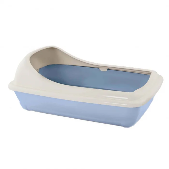 Litiera pentru pisici MPB Birba Mini cu rama detasabila, 38x31x17h cm, Albastru