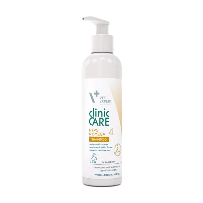 Vet Expert, sampon emolient dermatocosmetic pentru caini si pisci CLINIC CARE HYPO OMEGA, 250ml